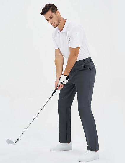 TACVASEN Winter Golf Pants for Men Fleece Lined Work Business Casual Dress Slacks Water Resistant Stretch Warm Trousers - Image 3