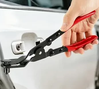 1PCS Car Clip Pliers Tool, Panel Clip Pliers Set Fastener Remover, Auto Retainer Clip Trim Rivet Removal Tool, Auto Door Car Upholstery Trim Clip Removal Tool (Red)