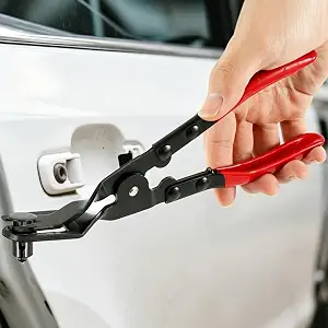 1PCS Car Clip Pliers Tool, Panel Clip Pliers Set Fastener Remover, Auto Retainer Clip Trim Rivet Removal Tool, Auto Door Car Upholstery Trim Clip Removal Tool (Red)