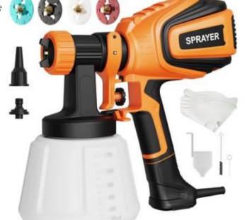 Paint Sprayer-700W HVLP Electric Spray Paint Gun with Adjustable Spray Width, 4 Nozzles & 3 Patterns, 40 Fl Oz Container, Easy to Clean, for House Painting, Furniture, Cabinets, Walls, Fence, Etc.