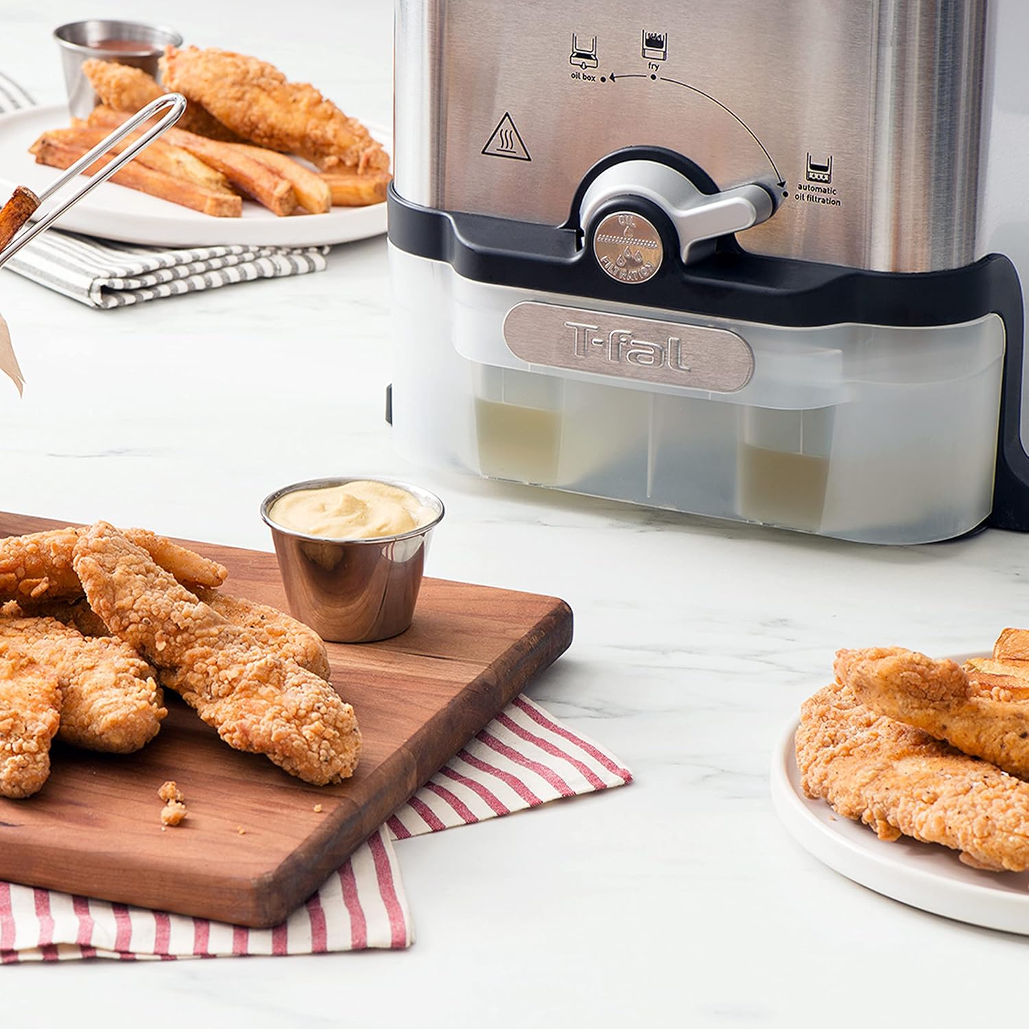 T-fal 3.5L Stainless Steel Deep Fryer with Basket for Home Use, 1700W, Deep Fryer with Oil Filtration, Temp Control, Digital Timer - Image 10