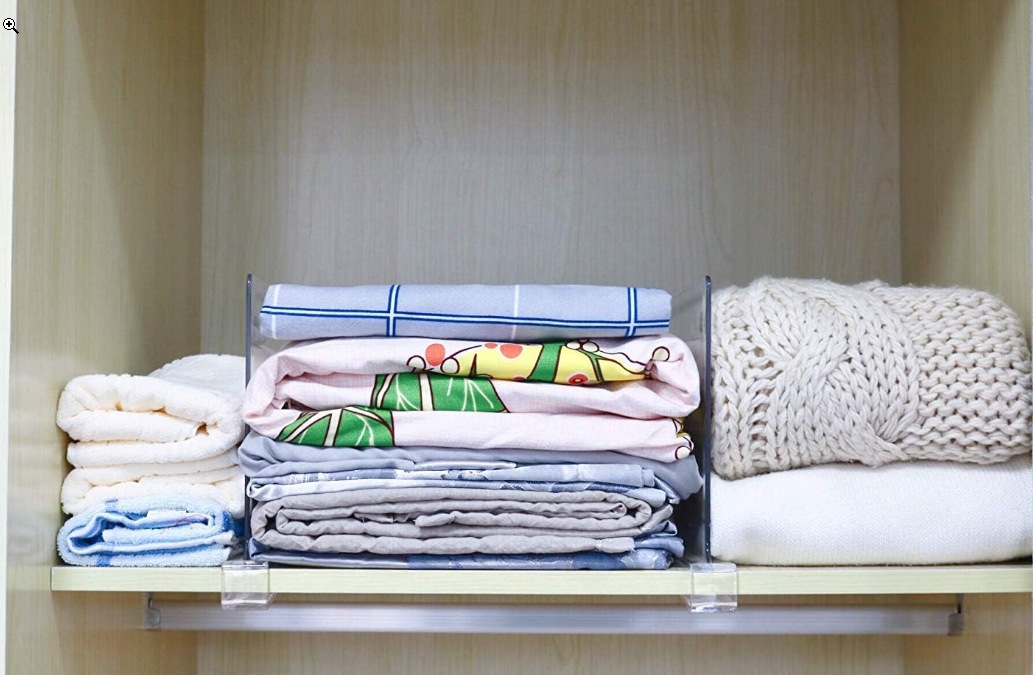 CY craft Acrylic Shelf Dividers for Closets,Wood Shelf Dividers, 4 PCS Clear Shelf Separators,Perfect for Clothes Organizer and Bedroom Kitchen Cabinets Shelf Storage and Organization - Image 5