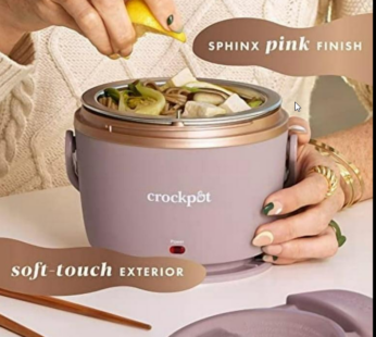Crock-Pot 20-Ounce Electric Lunch Box, Portable Food Warmer, Blush Pink | Perfect for Travel, Car, On-the-Go | Spill-Free, Dishwasher-Safe