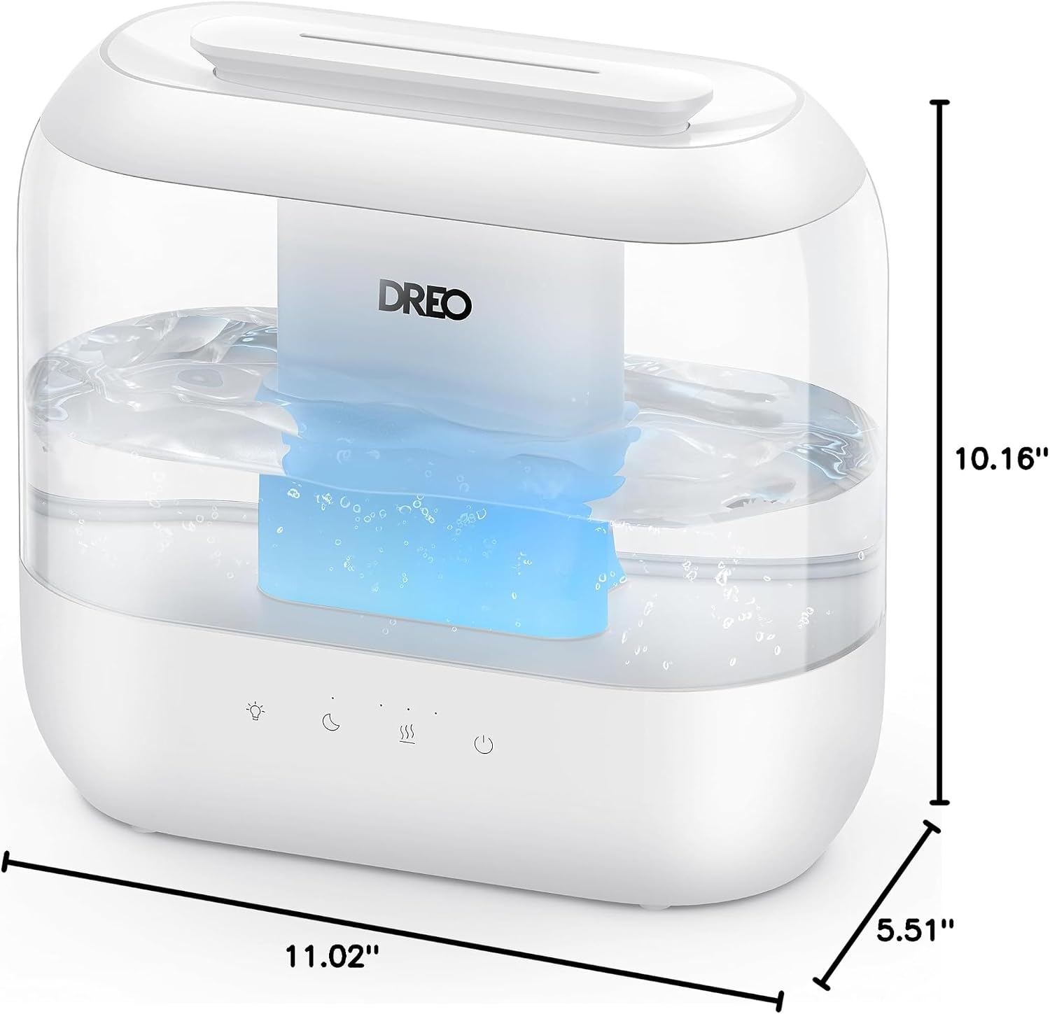 Dreo Humidifiers for Bedroom, 4L Top Fill for Large Room, 36H Runtime, 28 dB Quiet Supersized Cool Mist Air Humidifier for Baby Nursery, Plants, Indoor, Night Light, Easy to Clean & Fill - Image 2