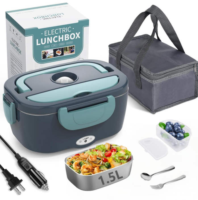 Electric Lunch Box for Adults, 80W Heated Lunch Box 1.5L Stainless Steel Portable Food Warmer, 12/24/110V Lonchera Electrica Portatil for Travel & Work, Loncheras para Hombres de Trabajo - Image 5