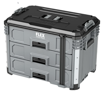 FLEX STACK PACK Storage System 3-Drawer Tool Box – FS1105, Grey/Black