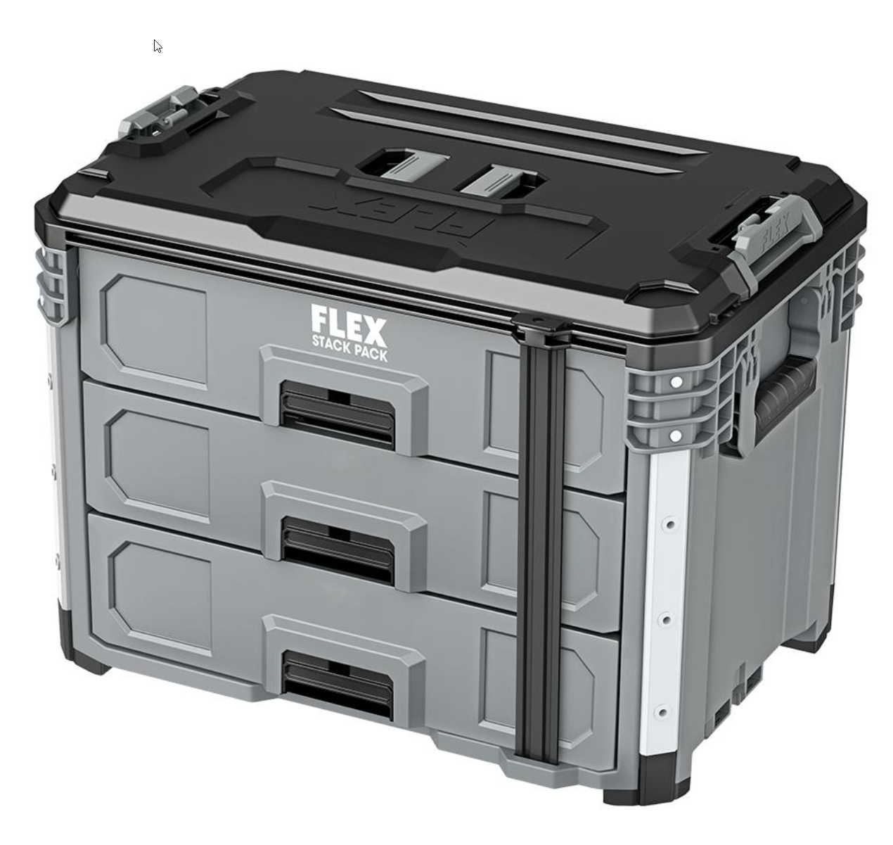 FLEX STACK PACK Storage System 3-Drawer Tool Box - FS1105, Grey/Black