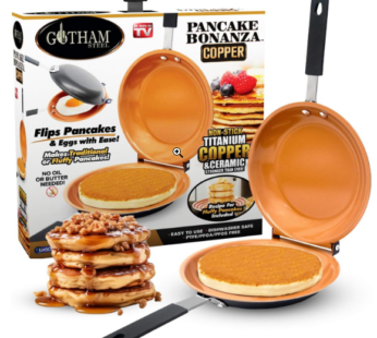Gotham Steel Double Sided Pan, The Perfect Pancake Maker – Ceramic Nonstick Copper Easy to Flip Pancake Griddle for Fluffy Pancakes, Omelette Maker, Frittata Maker & More! Dishwasher Safe