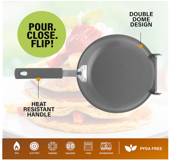 Gotham Steel Double Sided Pan, The Perfect Pancake Maker – Ceramic Nonstick Copper Easy to Flip Pancake Griddle for Fluffy Pancakes, Omelette Maker, Frittata Maker & More! Dishwasher Safe - Image 9