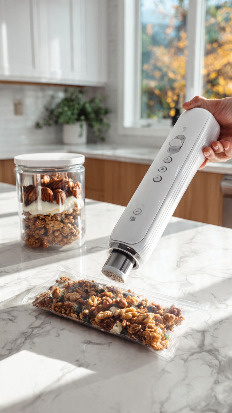 Chef Preserve Compact Vacuum Sealer for Food (Vacuum Sealer Machine + 30 Reusable Vacuum Bags) Powerful Handheld Vacuum Sealer Machine, Seal Meal Saver, Portable Food Sealer - Image 6