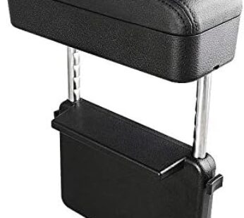 JEYODA Car Armrest Box Adjustable Pad Refit Car Central Lift Armres Storage Organizer Box Arm Rest(Black line)