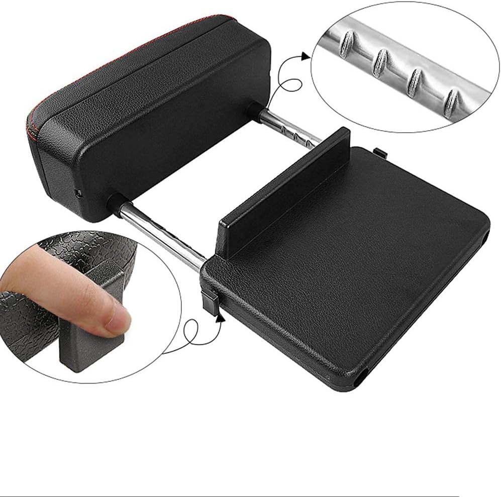 JEYODA Car Armrest Box Adjustable Pad Refit Car Central Lift Armres Storage Organizer Box Arm Rest(Black line) - Image 4
