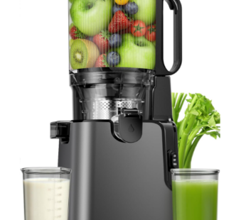 Juicer Machines with 5.4″” Large Feed Chute, 400W Cold Press Juicer for Whole Vegetables and Fruits, Slow Masticating juicer Easy to Clean Juice Extractor Machine High Juice Yield(Titanium Gray)