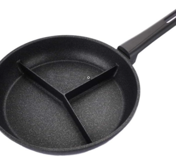 Kitchen Flower Multi 3 Divider Non Stick Coating Frying Pan 28cm