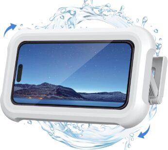 Lamicall Shower Phone Holder Waterproof – 480° Rotatable Retractable Adjustable Shower iPhone Case Holder, Bathroom Wall Phone Mount Stand Water Proof Anti Fog Case, Accessories for 4-7″ Cellphones