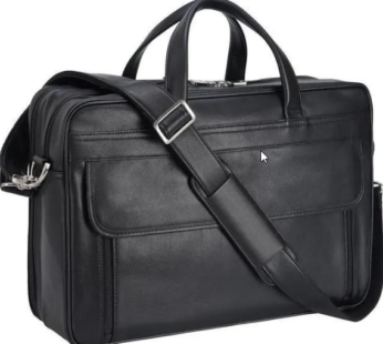 Leather Briefcase for Men 17 Inch Laptop Crossbody Shoulder Messenger Bag Attached Case for Business Travel Work Lawyer