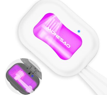 MONESAO Toothbrush Sanitizer Case, Toothbrush Covers with Holder, Rechargeable Travel Home Toothbrush And Holder, Cleaner Case for All Electric And Manual Toothbrushes (Blue)