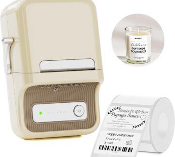 NIIMBOT B21 Label Maker, Thermal Label Printer, Portable Inkless Label Makers for Home/Office/Business, with 1 Pack 50x30mm White Label, Compatible with iOS & Android, (White)