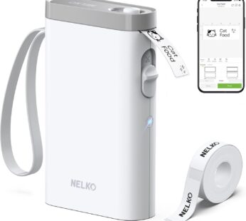 Nelko Label Maker Machine with Tape, P21 Bluetooth Label Printer, Wireless Mini Label Makers with Multiple Templates for School Office Home, White