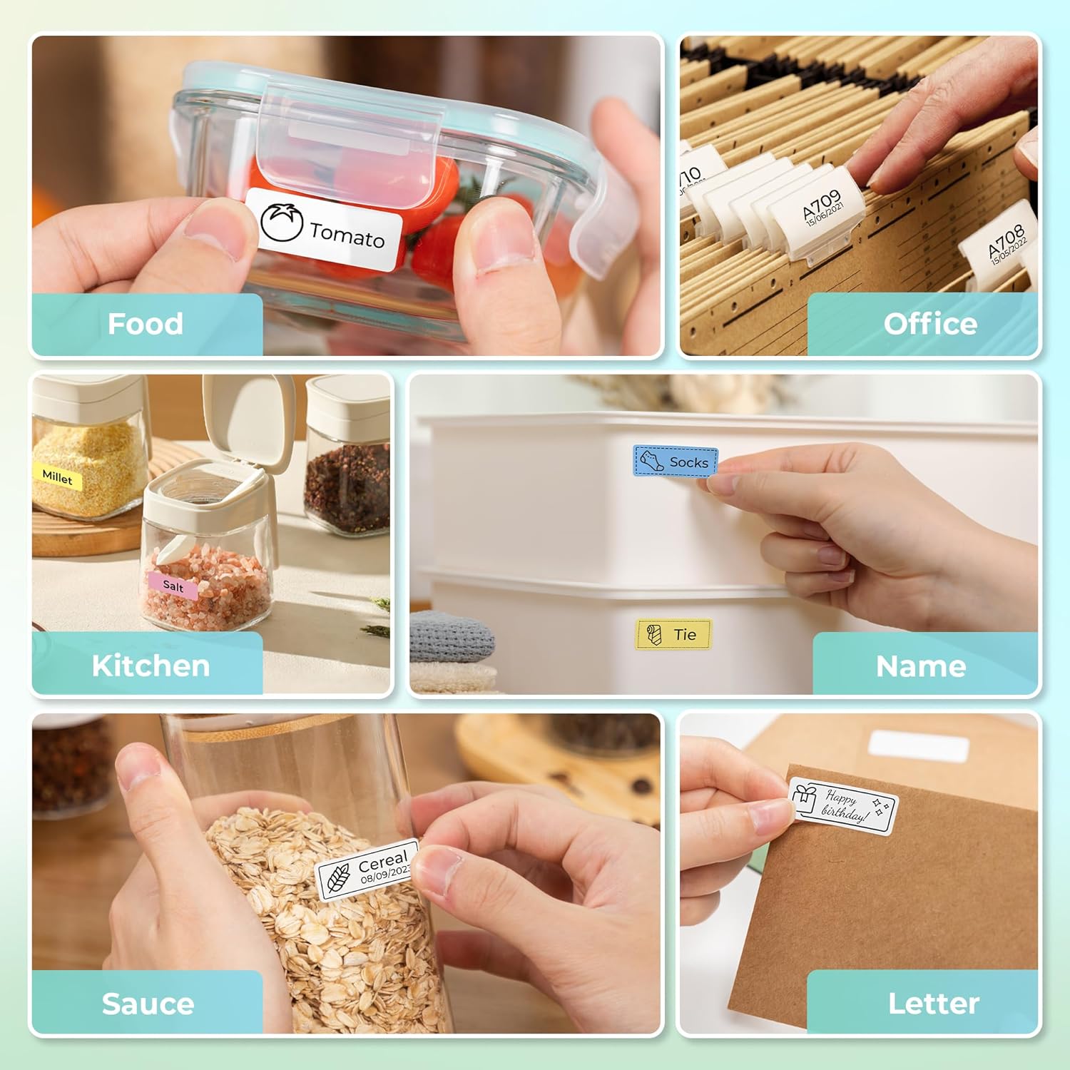 Nelko Label Maker Machine with Tape, P21 Bluetooth Label Printer, Wireless Mini Label Makers with Multiple Templates for School Office Home, White - Image 6