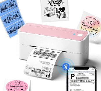 Phomemo Bluetooth Thermal Label Printer, 241BT 4X6 Wireless Shipping Labels Printer for Small Business, Pink Label Printers for Shipping Package, Compatible with iPhone, Android, Amazon, Shopify, USPS