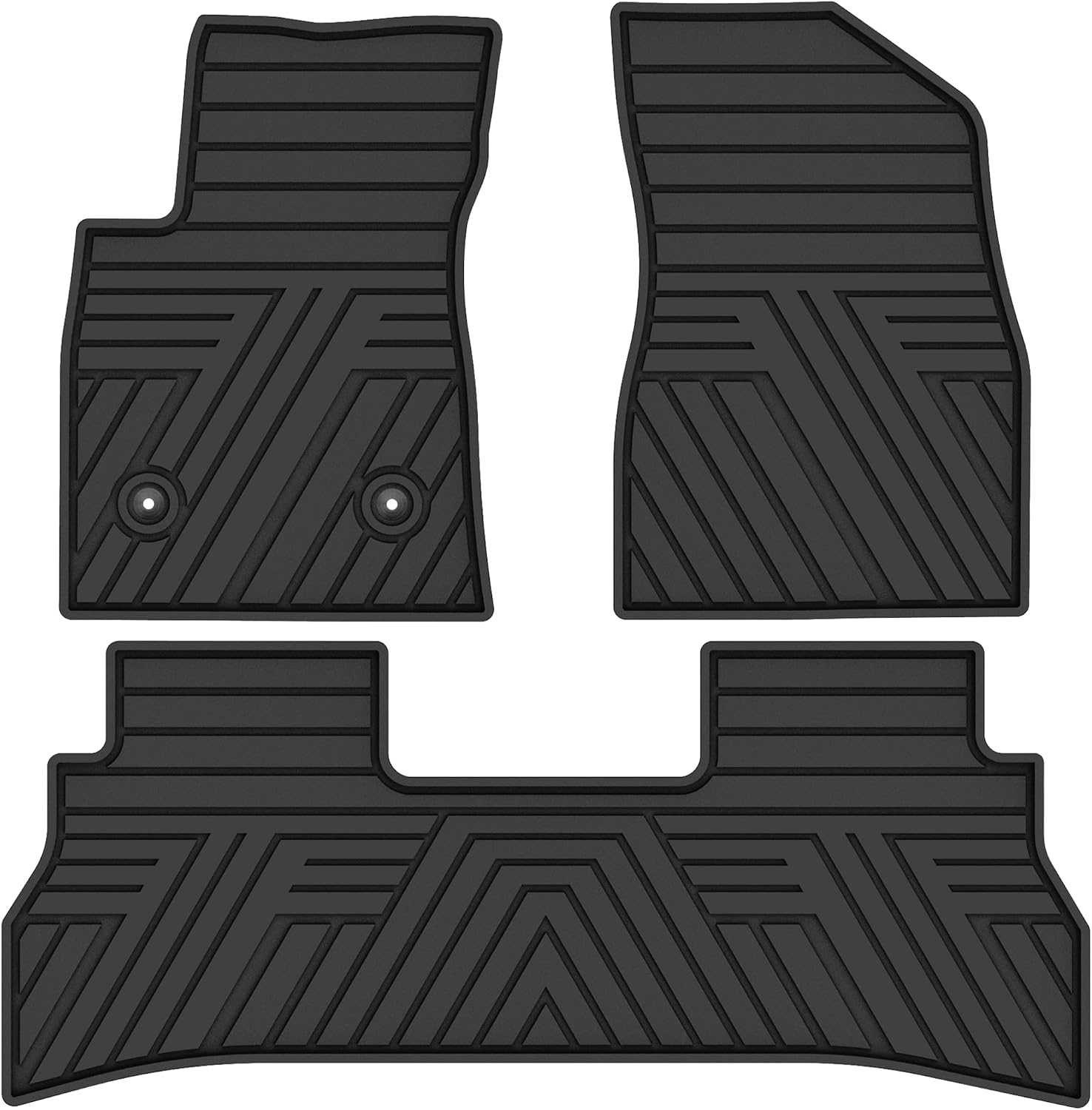 Rubber Floor Mats Fit for Chevy Chevrolet Trax 2024-2026, All Weather Car Mats, 1st & 2nd Row Black