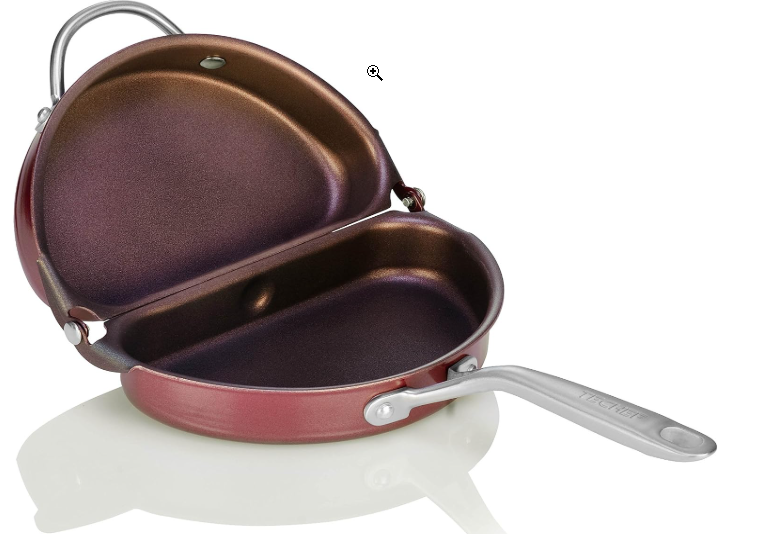 TECHEF - Frittata and Omelette Pan, Double Sided Folding Egg Pan, Made in Korea (PFOA Free) (Purple)