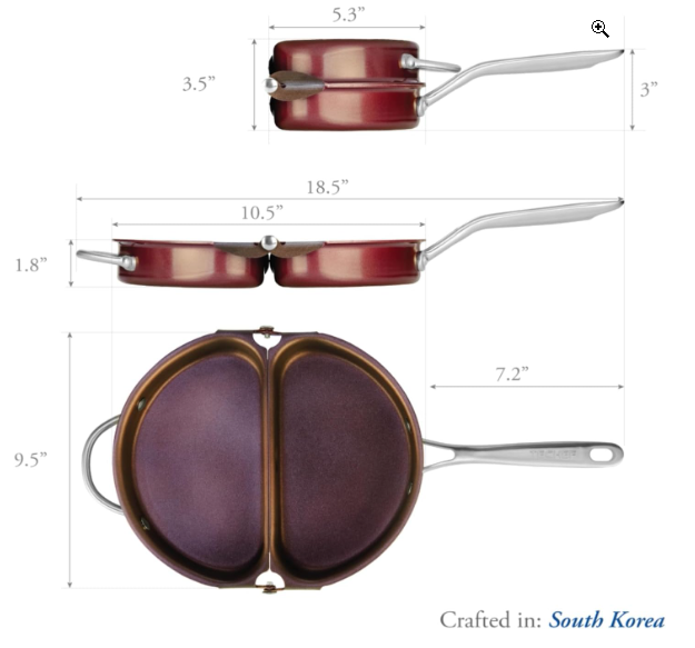 TECHEF - Frittata and Omelette Pan, Double Sided Folding Egg Pan, Made in Korea (PFOA Free) (Purple) - Image 4