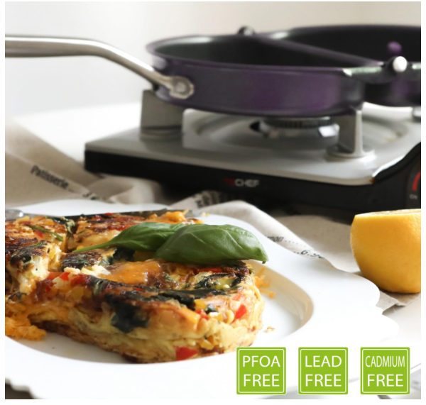 TECHEF - Frittata and Omelette Pan, Double Sided Folding Egg Pan, Made in Korea (PFOA Free) (Purple) - Image 6