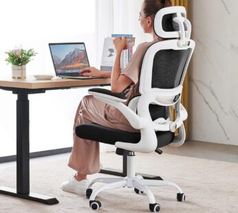 TRALT Office Chair – Ergonomic Office Chair with Back Support, Home Office Desk Chairs, 330lbs Wide Seat Big and Tall Office Chairs with Headrest, Comfy Desk Chairs (Greyone)