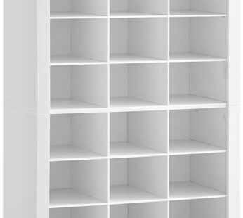 VASAGLE Shoe Storage Cabinet, 10 Tier Shoe Rack Organizer, Holds Up to 30 Pairs of Shoes, for Entryway Bedroom, 12.6 x 24.8 x 73.6 Inches, White ULBS273T14