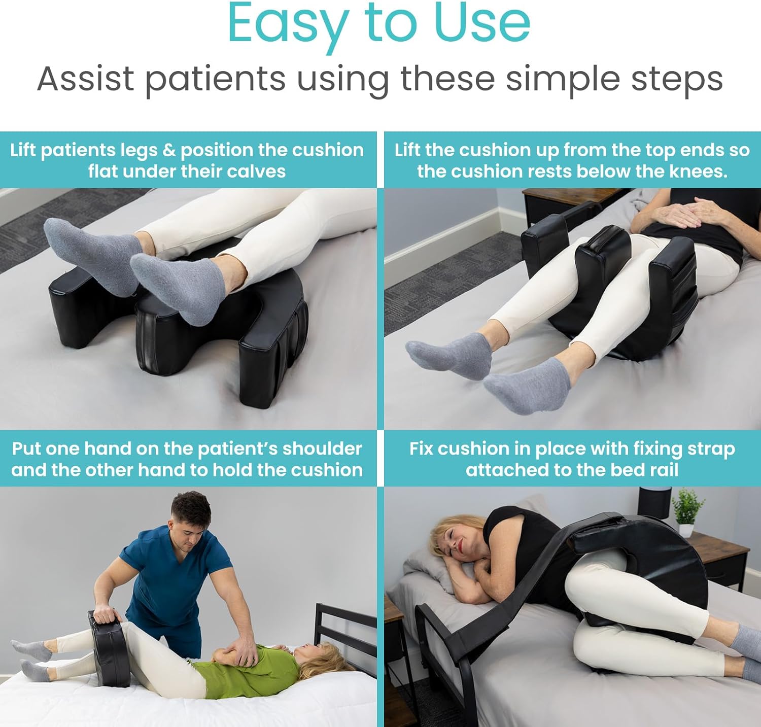 Vive Patient Turning Device - Bedridden Patient Turnover Pillow for Adults & Elderly - Anti Pressure & Bedsore Positioning Pillow - U Shaped Easy Roller Bedroll Assist - Adult Diaper Changing Aid - Image 5