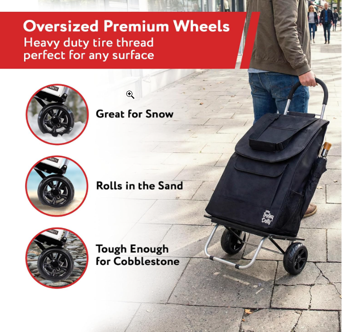 dbest products Bigger Trolley Dolly, Black Shopping Grocery Foldable Cart - Image 8