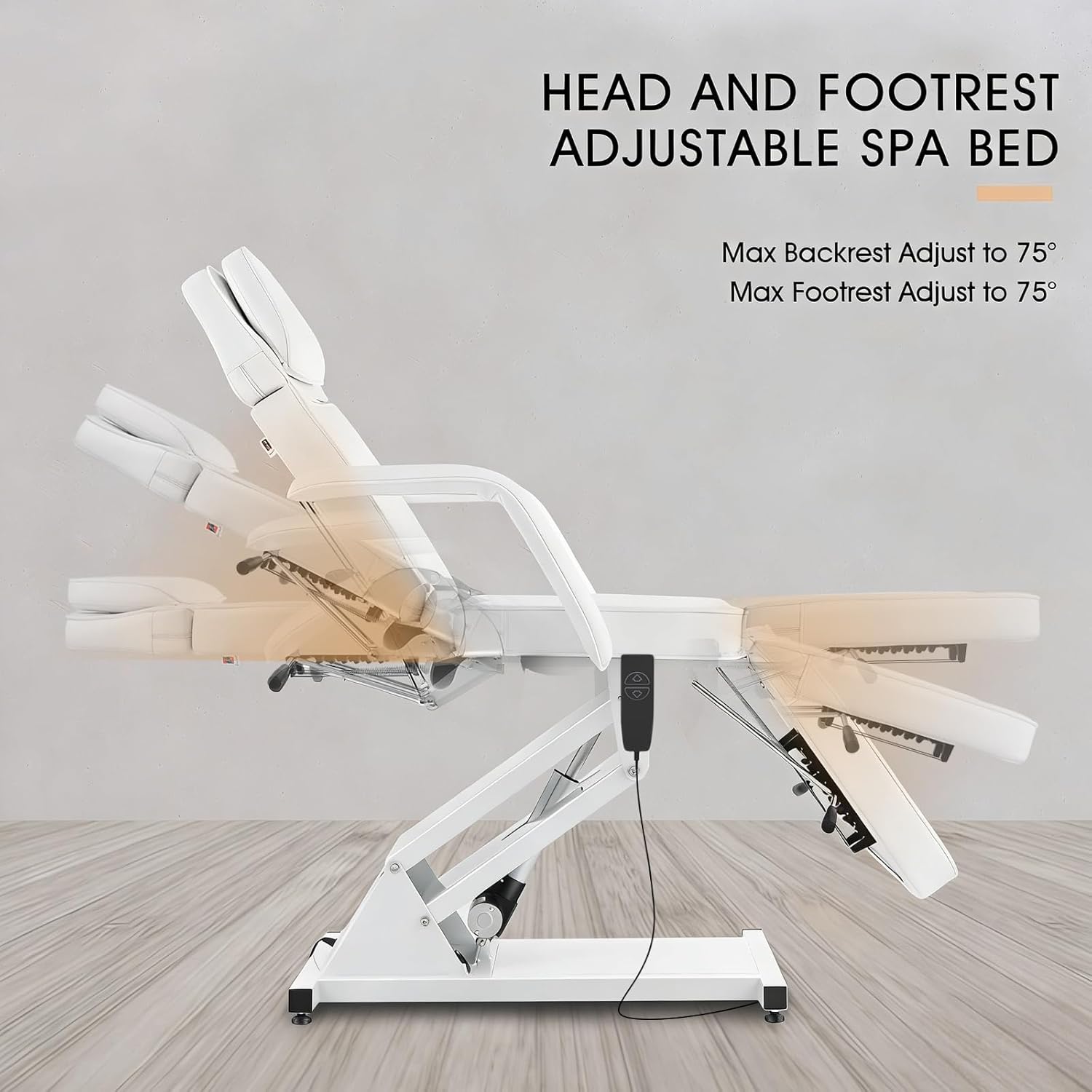 Artist hand Massage Table Electric Height Adjustable Massage Bed Massage Bed Facial Bed Lash Bed for Eyelash Extensions Salon Chair (White) - Image 4