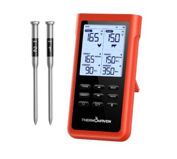 ThermoMaven 3000FT Smart Wireless Meat Thermometer, Sub-1G Long Range, 6 Sensors NIST Certified Accuracy, 2 Thin Probes, Standalone Base with Large LCD for Grill, Smoker, Oven, BBQ